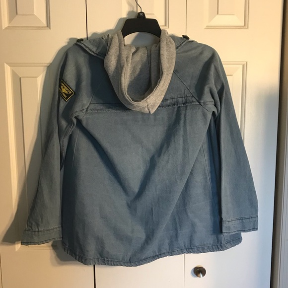 2 Piece Denim Jacket with Cotton Hoodie Vest - Picture 2 of 2